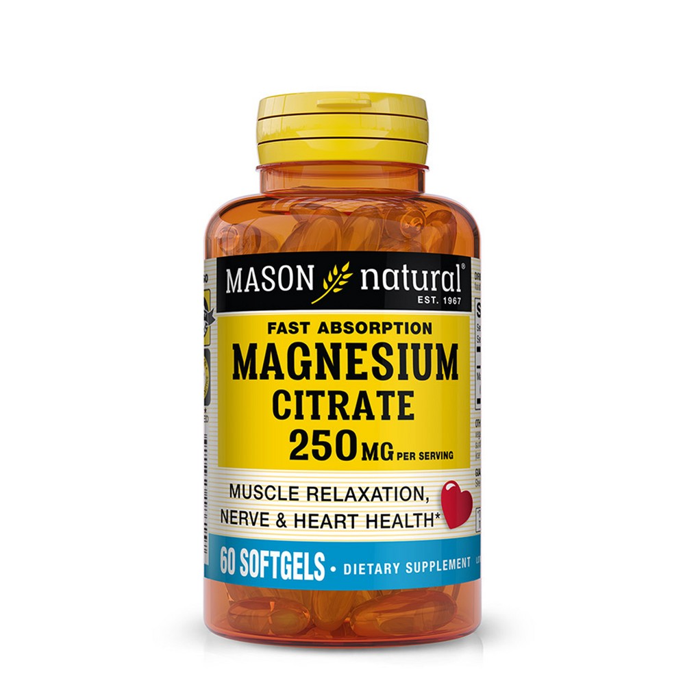 Mason Natural Citrato de Magnesio 250mg Cápsulas Blandas - 100ct