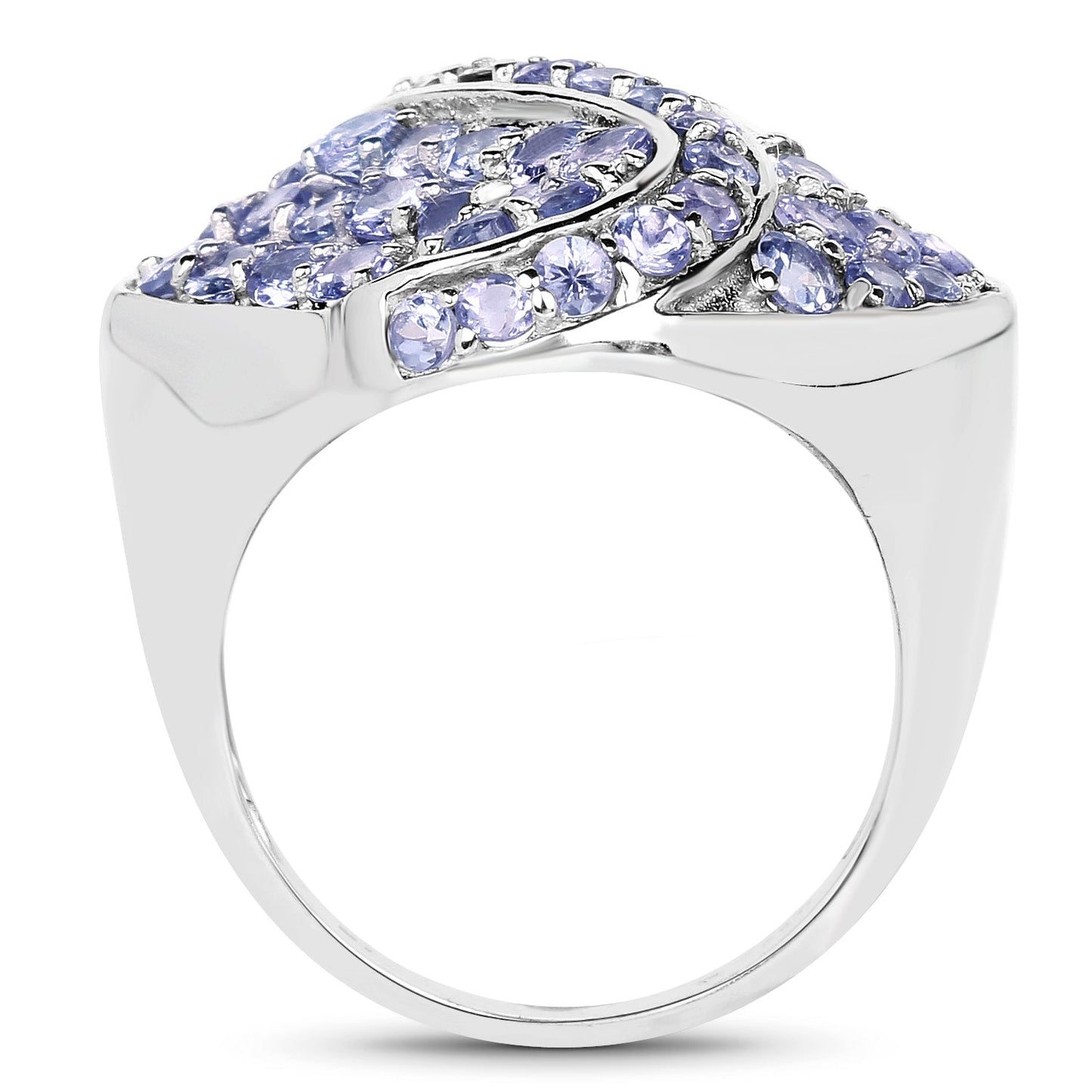 Bague de fiançailles en argent sterling avec tanzanite véritable de 3,65 carats