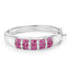 Bracelet en argent sterling avec rubis véritable de 6,65 carats et topaze blanche