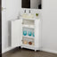 Modern White Triangle Corner Bathroom Cabinet with Adjustable Shelf