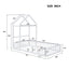 Wooden Twin Size Children's Bed with Detachable Headboard and Integrated Clothes Drying Rack, White - Korvel