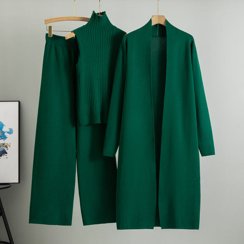 Ensemble Tricoté Élégant 3 Pièces pour Femmes