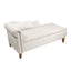 Beige Chaise Lounge Indoor Velvet Lounge Chair for Bedroom with Storage & Pillow Modern Upholstered Rolled Arm Chase Lounge - Korvel