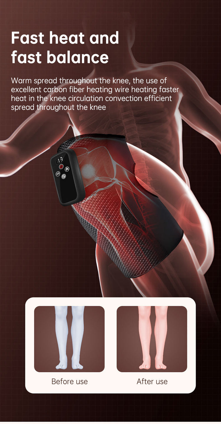 Electric heating knee massage instrument, vibration moxibustion, shoulder and elbow joint pain, hot compress knee massager for old cold legs - Korvel