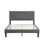 Cadre de lit plateforme rembourré queen size élégant en gris