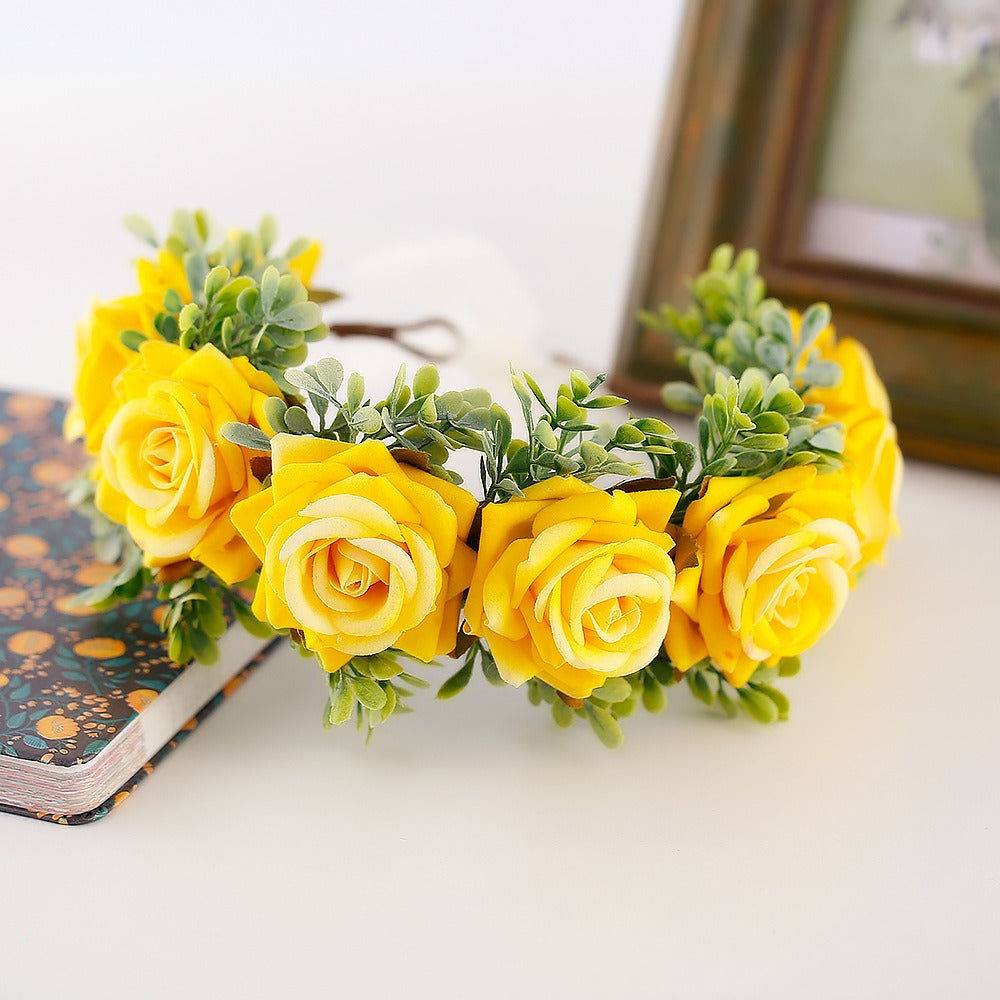 Handmade Velvet Flower Wreath - Adjustable Hair Accessory