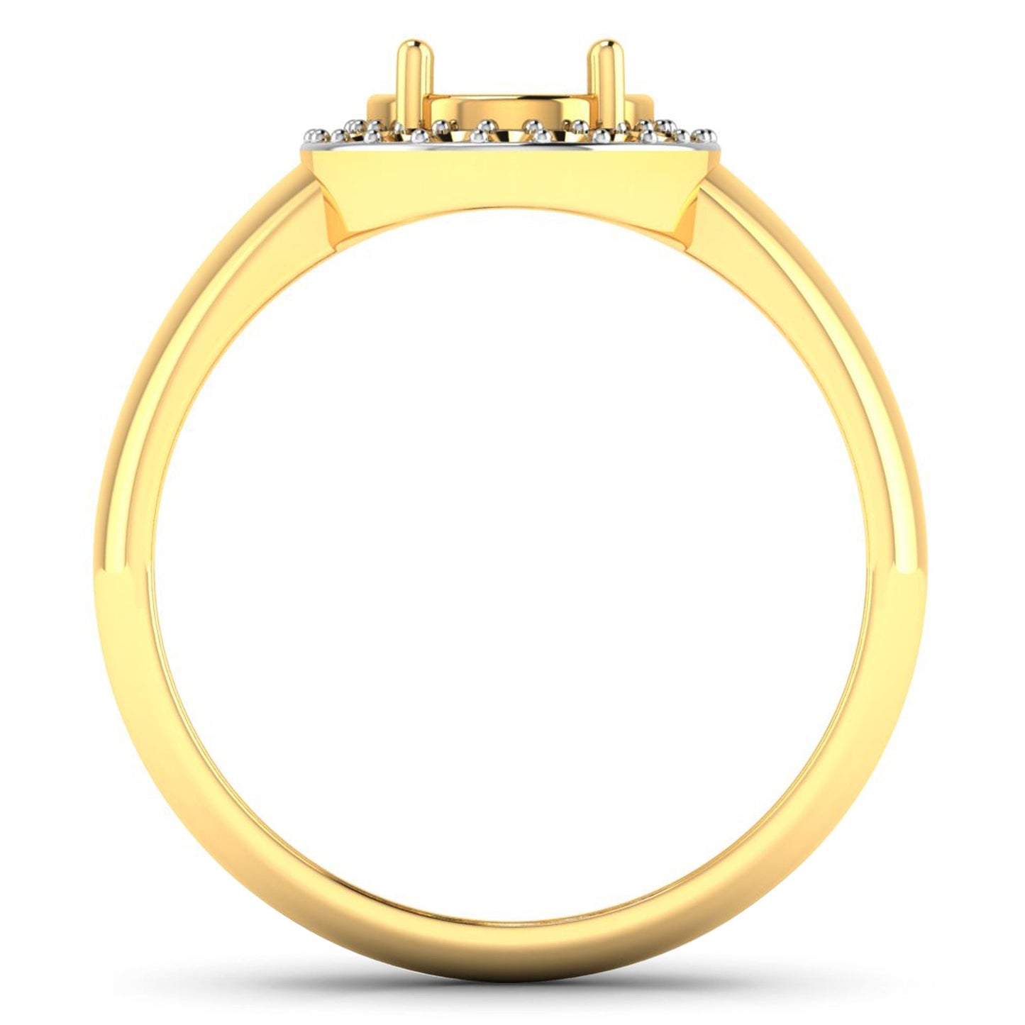 Bague de fiançailles semi-montée en or jaune 14K avec diamant blanc de 0,22 carat