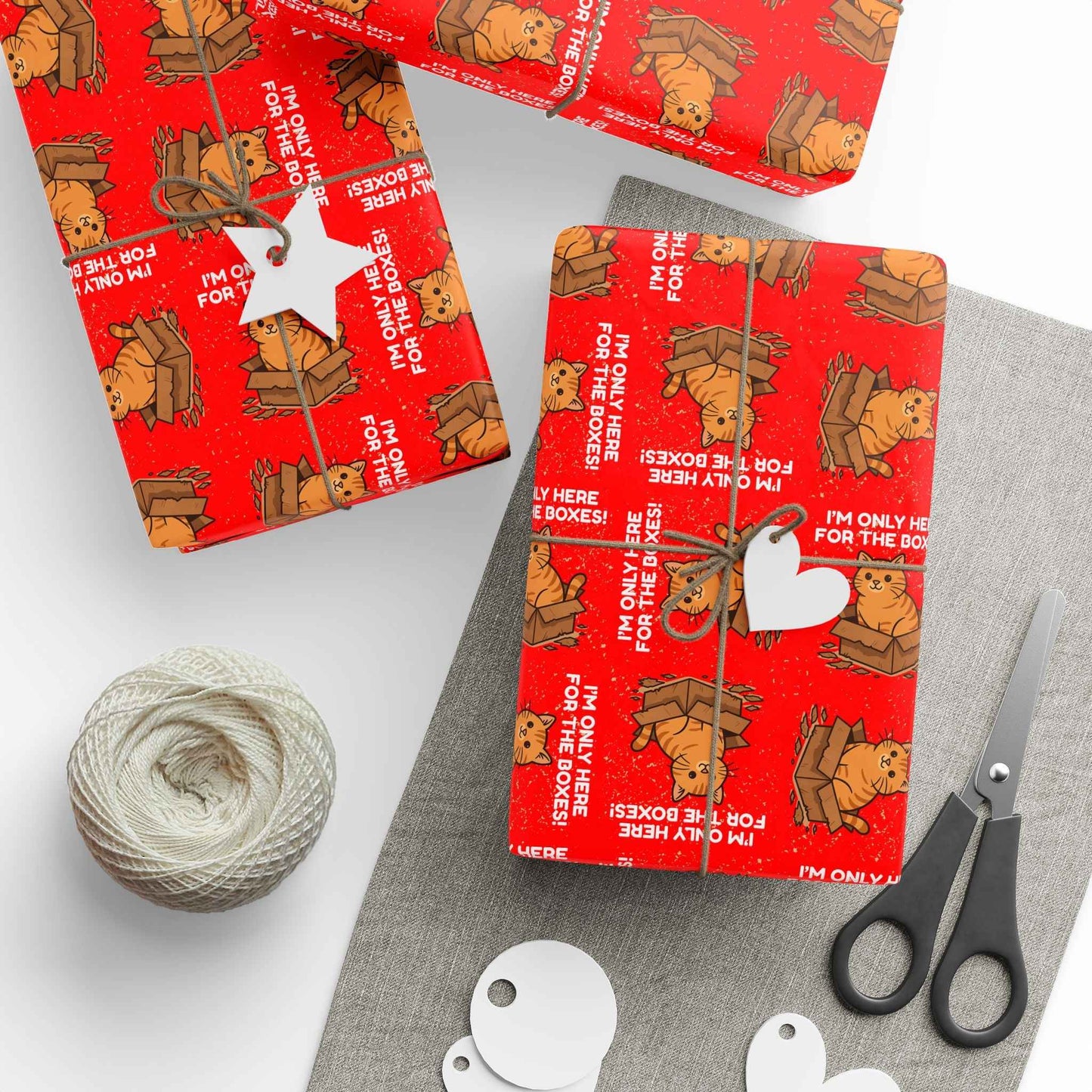 I’m Only Here for the Boxes – Cat-Themed Wrapping Paper