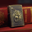 Retro Windproof Kerosene Lighter with Bronze Relief Design