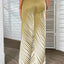 Elegant Striped Leaf Print Wide Leg Pants for Women