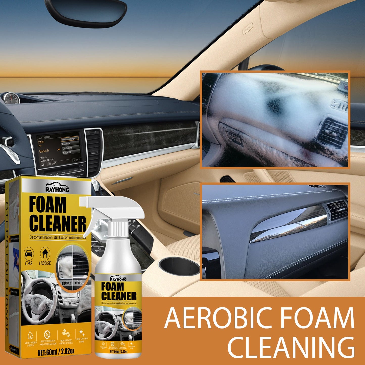 Nettoyant Mousse Premium pour Intérieur de Voiture pour un Entretien Facile