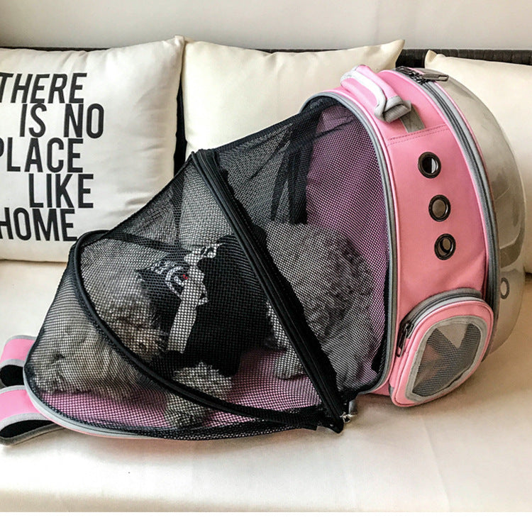 Cat Bag Panoramic Space Capsule Space Bag Pet Bag Portable Backpack Porous Breathable And Light Proof Expandable Cat Bag - Korvel