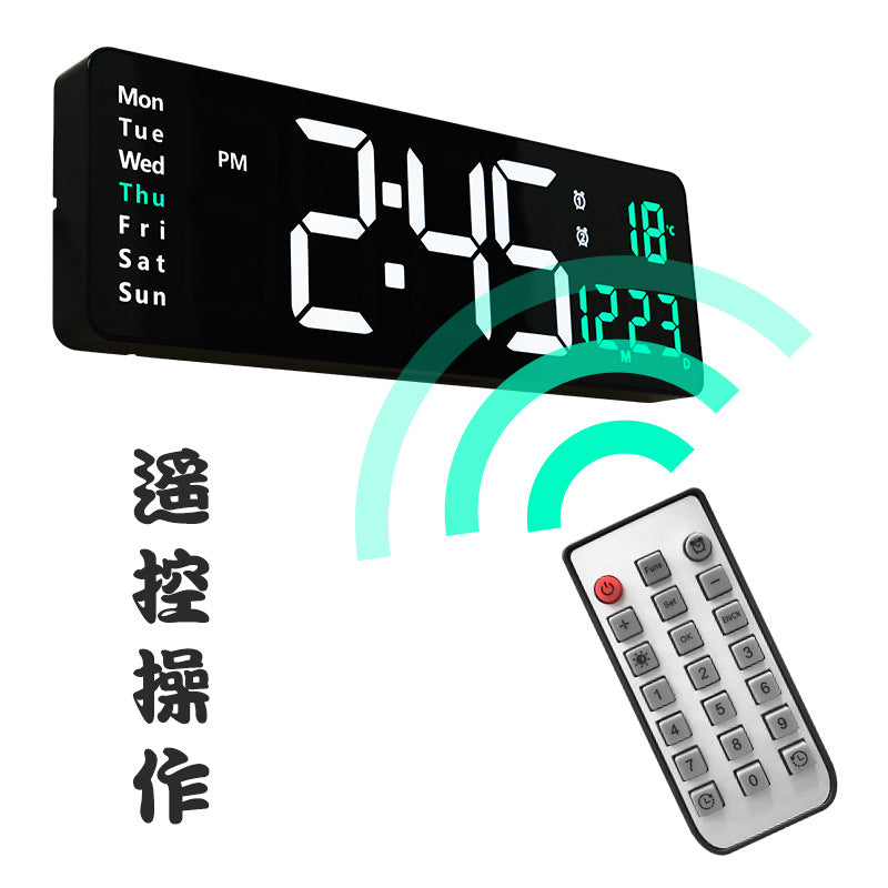 Large LED Digital Wall Clock with Remote Control