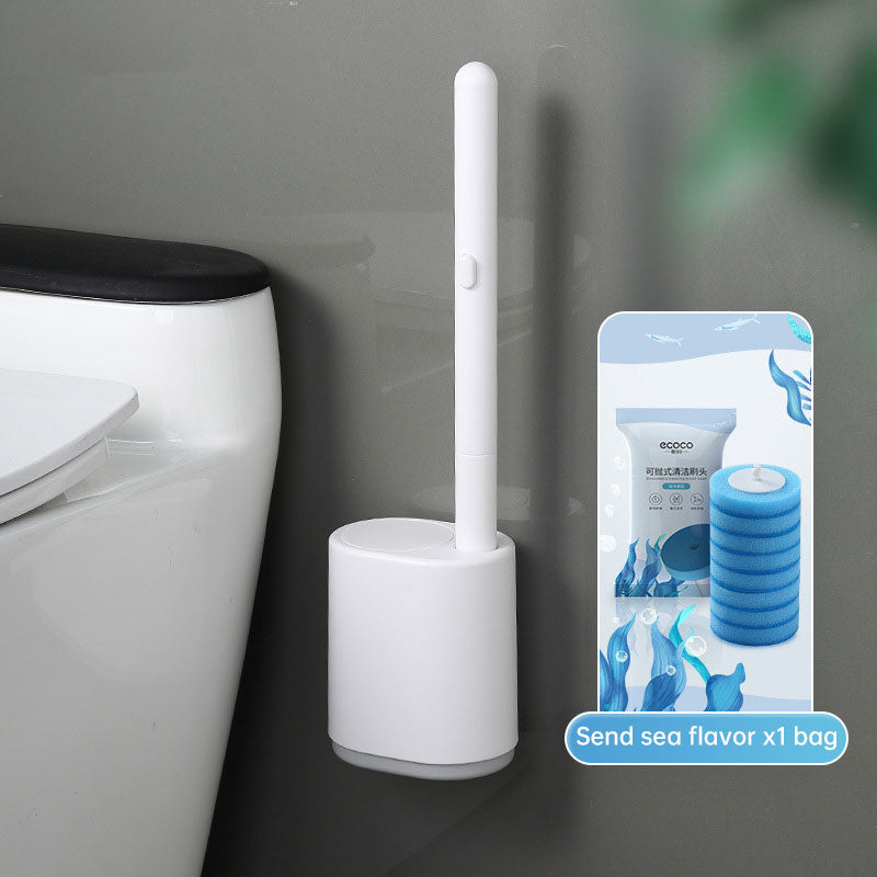 Wall Mounted Disposable Tool with No Dead Corners for Cleaning Bathroom and Toilet Brushes - Korvel