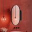 Matte Black Oval Embedded Medicine Cabinet with Mirror