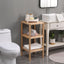 3-Tier Birch Bathroom Shelf, Narrow Shelving Unit, Multifunctional Storage Rack, Corner Rack, for Kitchen, Living Room - Korvel