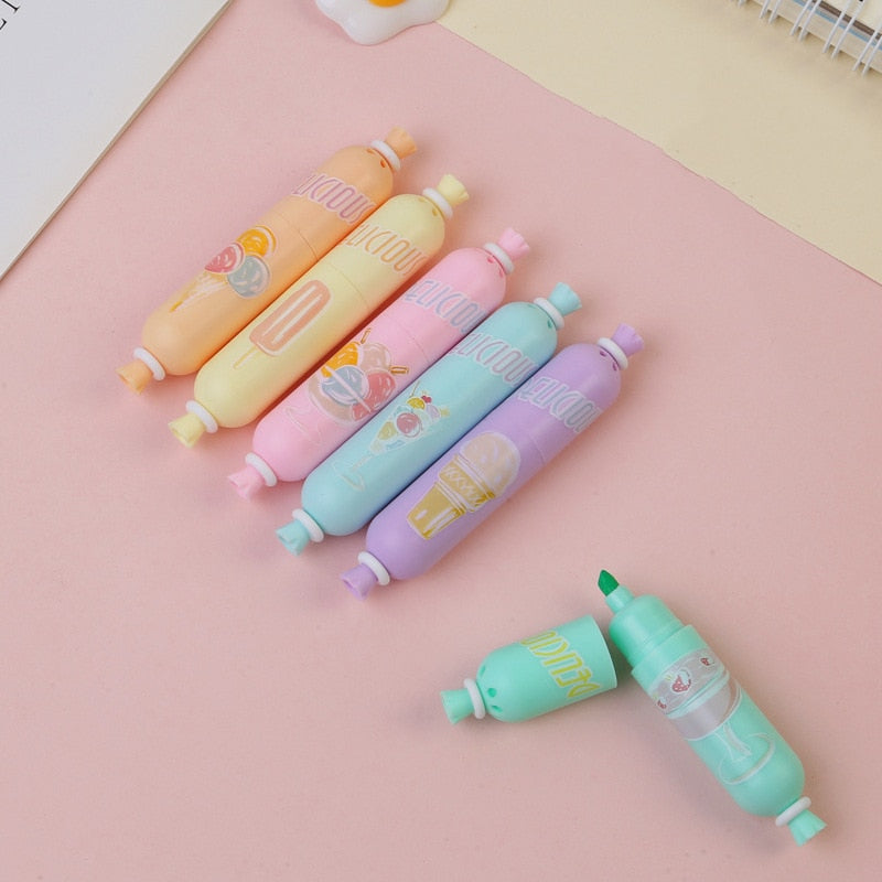 Surligneur Mini Mignon - Design Cartoon Kawaii pour l'École et le Bureau
