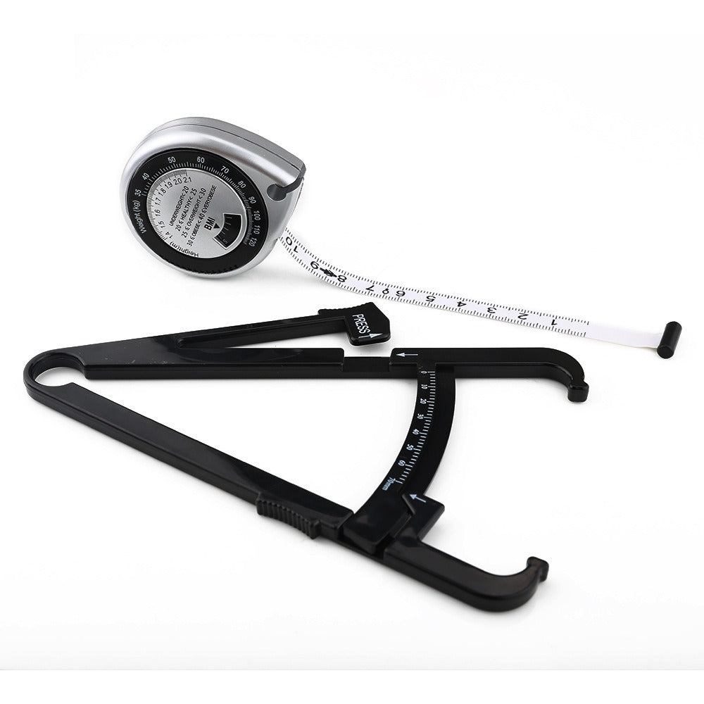 Body Fat Caliper and Measuring Tape for Body Skin fold Calipers and Body Fat Tape Measure Tool - Korvel