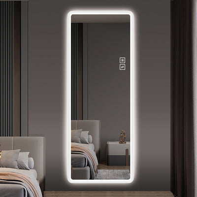 Lighted Full Length Vanity Mirror with Rounded Corners