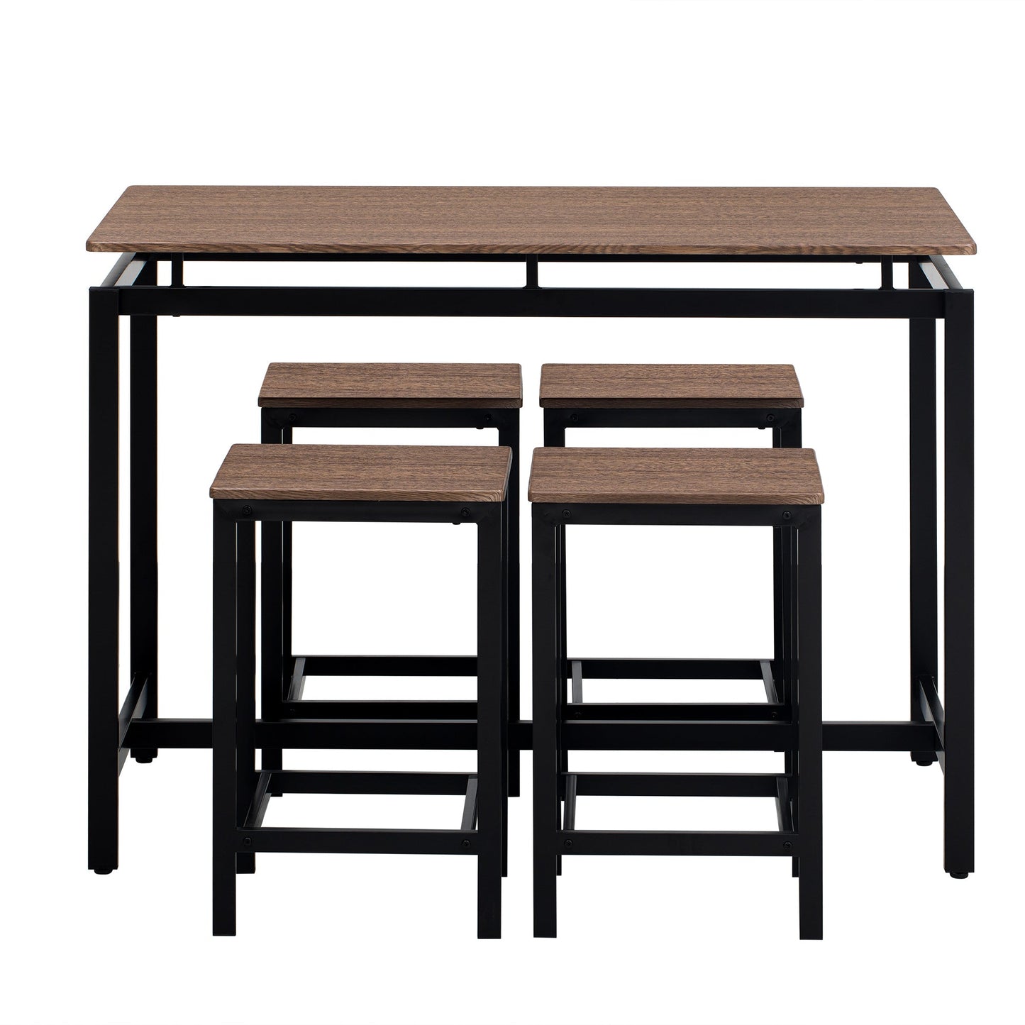 TREXM 5-Piece Compact Bar Table Set - Modern Industrial Design