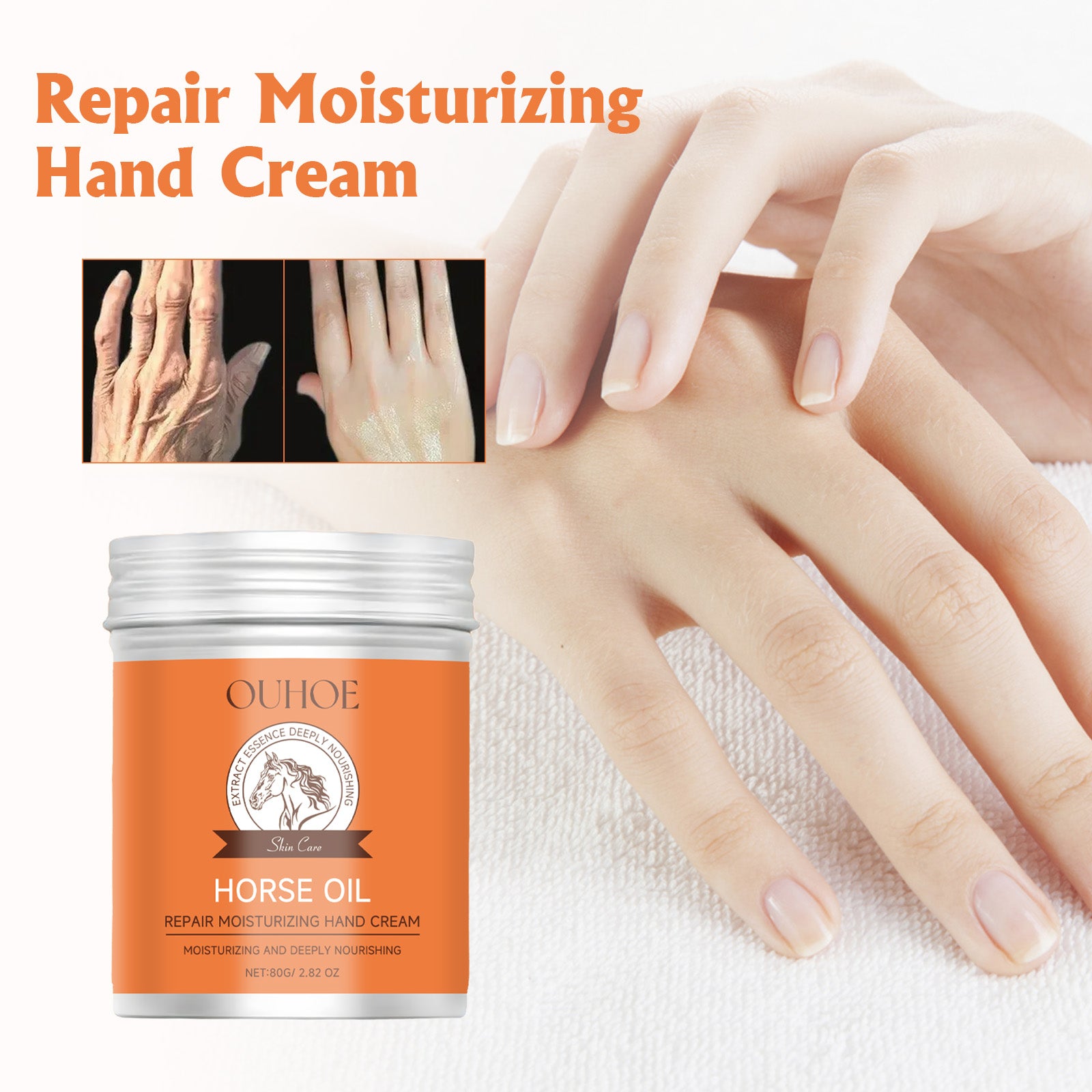 Repair Moisturizing Hand Cream, Moisturizing Moisturizing And Moisturizing Hand Care Anti-Freezing Anti-Cracking Refreshing And Non-Greasy - Korvel