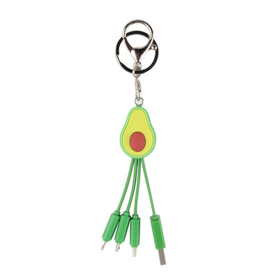 Little Fresh Cartoon Data Cable Avocado Phone Data Cable Cute Girl One to Three Fruit Fast Charging Cable - Korvel