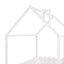 (Slats are not included) Full Size Wood Bed House Bed Frame with Fence for Kids Teens Girls Boys (White ) - Korvel