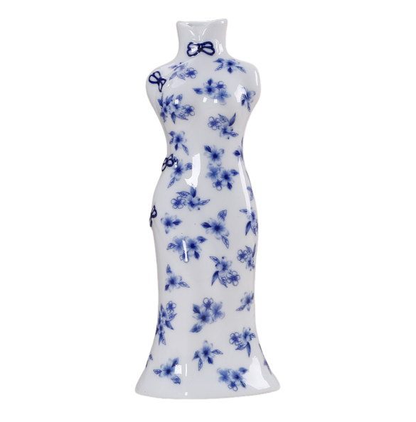 Elegant Blue and White Ceramic Mini Vases