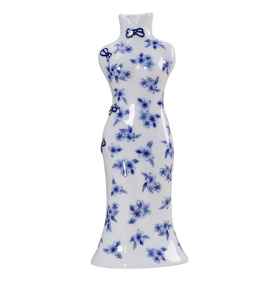 Elegant Blue and White Ceramic Mini Vases