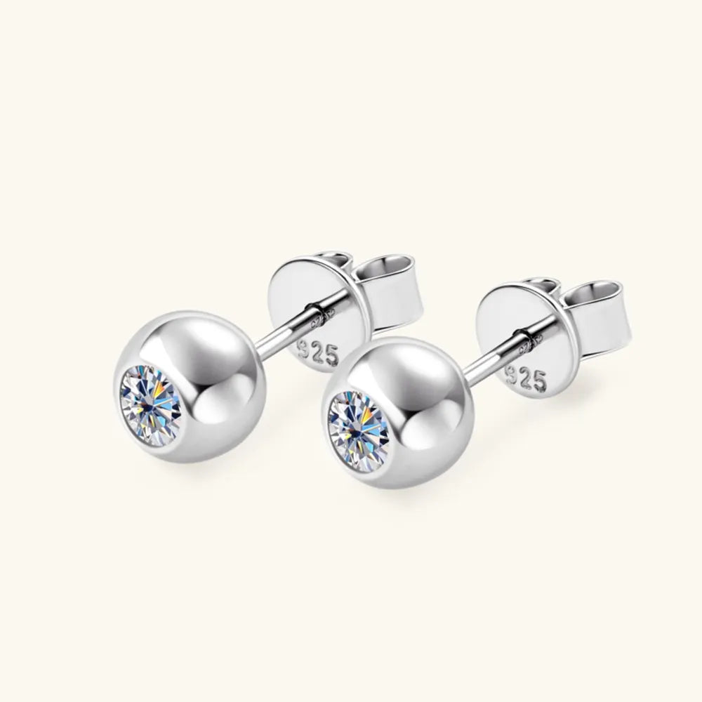Moissanite 925 Sterling Silver Stud Earrings - Korvel