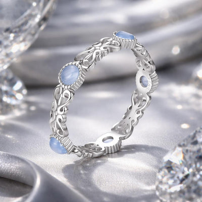 Bague en argent sterling S925 plaquée platine de 4 mm pour femmes - Taille 6.0