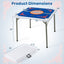 35 Inch 4 Player Folding Mahjong Table with Cup Holders - Blue