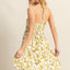 Vestido Mini de Cuello Halter con Estampado Floral Elegante para Mujeres