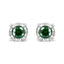 Pendientes de Stud de Diamante Verde en Plata de Ley