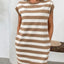 Contrast Striped Round Neck Short Sleeve Mini Dress