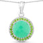 5.32 Carat Genuine Chrysoprase and Chrome Diopside Pendant
