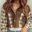 Raw Hem Plaid Cropped Hooded Jacket