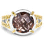3.28 Carat Smoky Quartz & Yellow Diamond Sterling Silver Ring