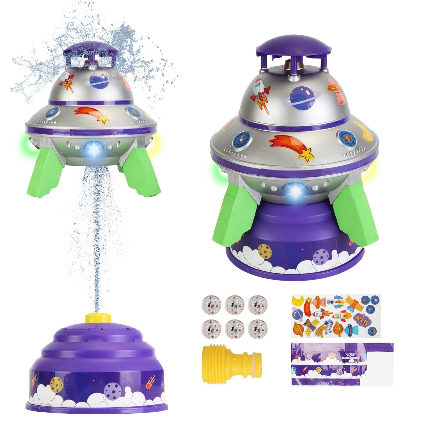 Gbruno UFO Water Sprinkler - Colorful LED Outdoor Toy