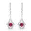 1.20 Carat Genuine Pink Tourmaline Sterling Silver Earrings