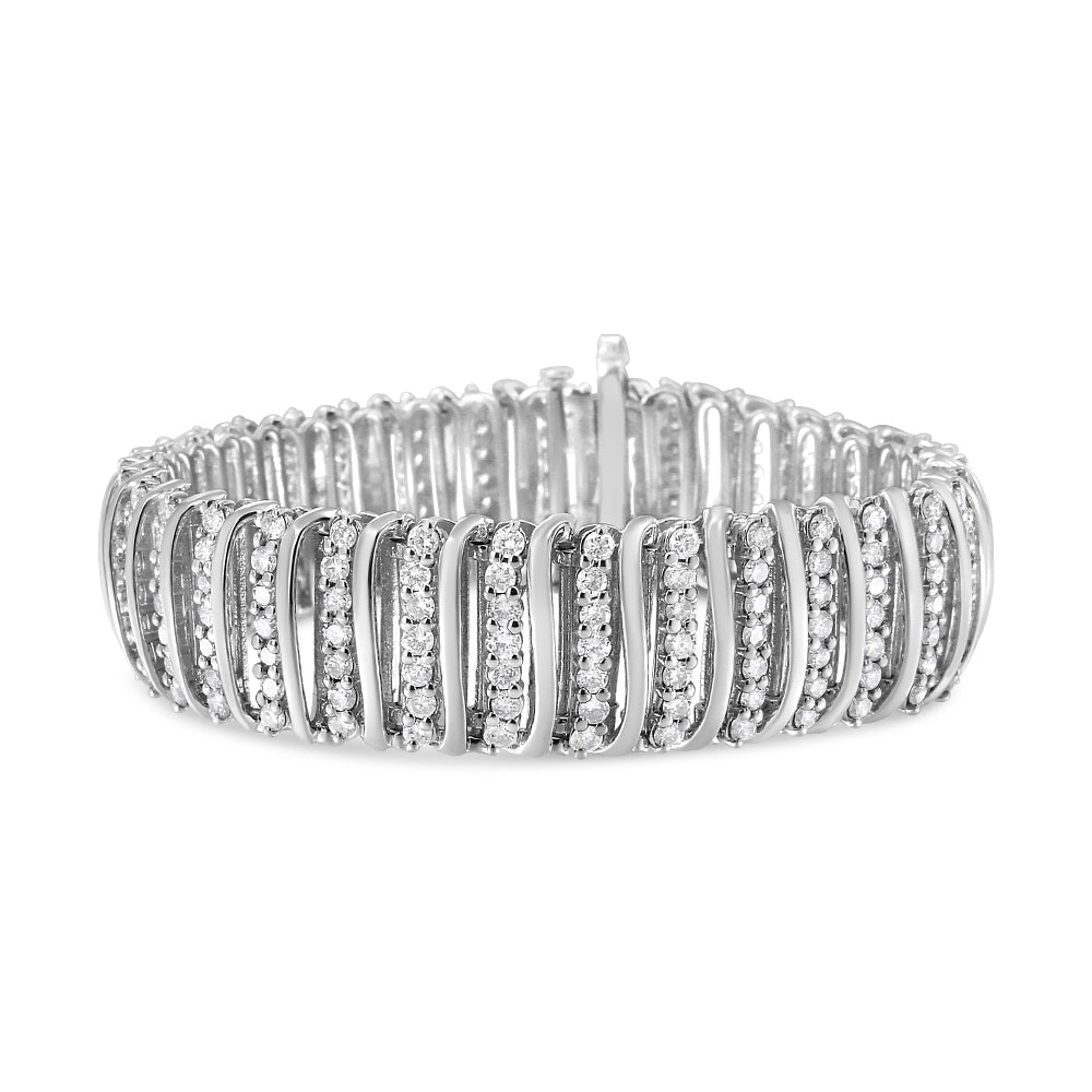 Bracelet en lien chevron en argent sterling .925 avec diamants de 8,5 cttw - 7,25"