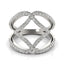 Bague à double bande en diamant au design entrelacé en or blanc 14 carats