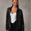 Chaqueta Bomber de Cuero Sofisticada con Cuello de Solapa