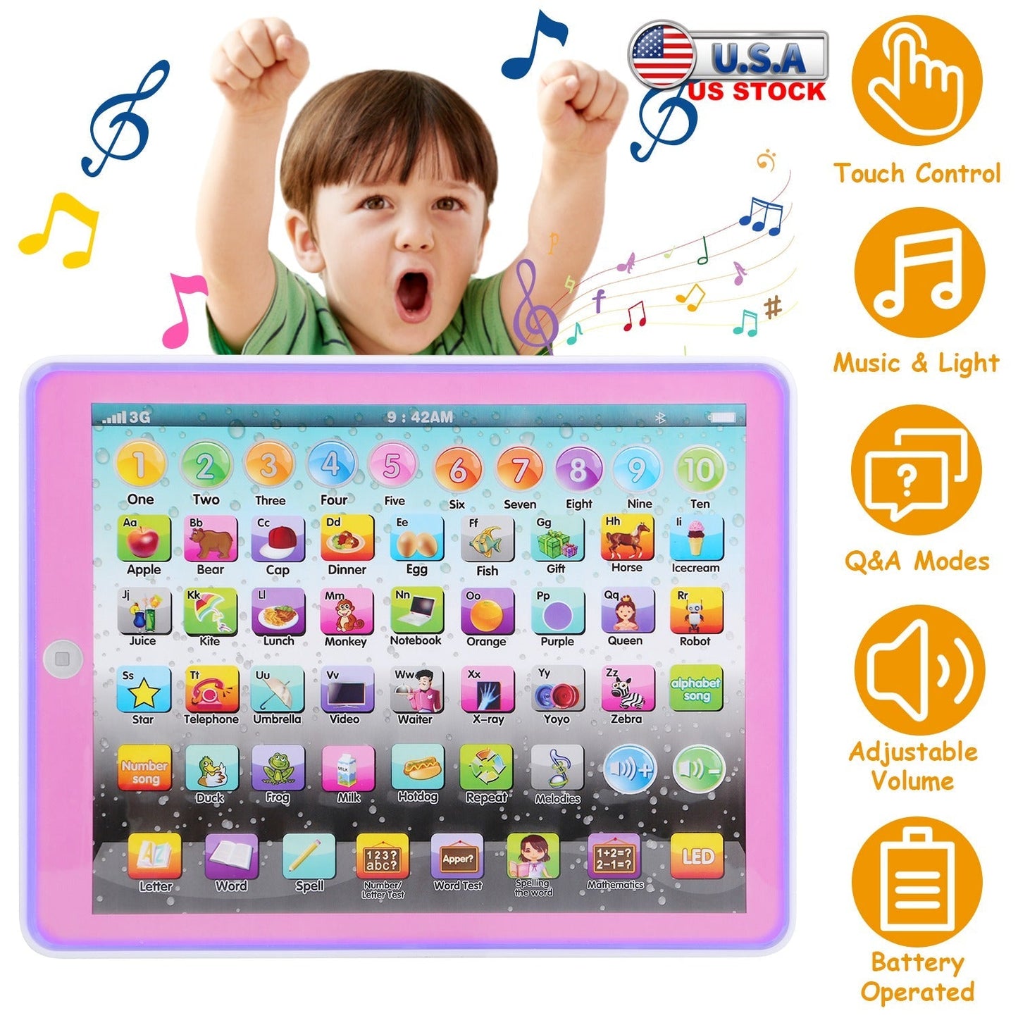 Jouet Tablette Éducative Gbruno pour Enfants de 2 à 7 Ans