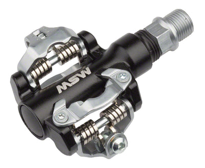 MSW MP-100 Dual Sided Clipless Aluminum Pedals - Black/Silver