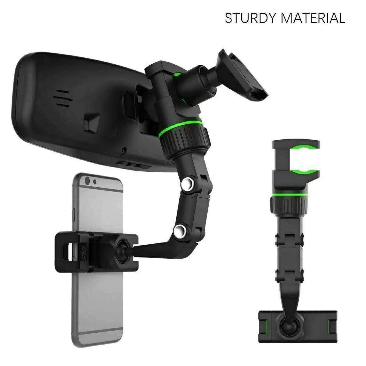 Support de téléphone pour miroir de voiture ajustable à 360°