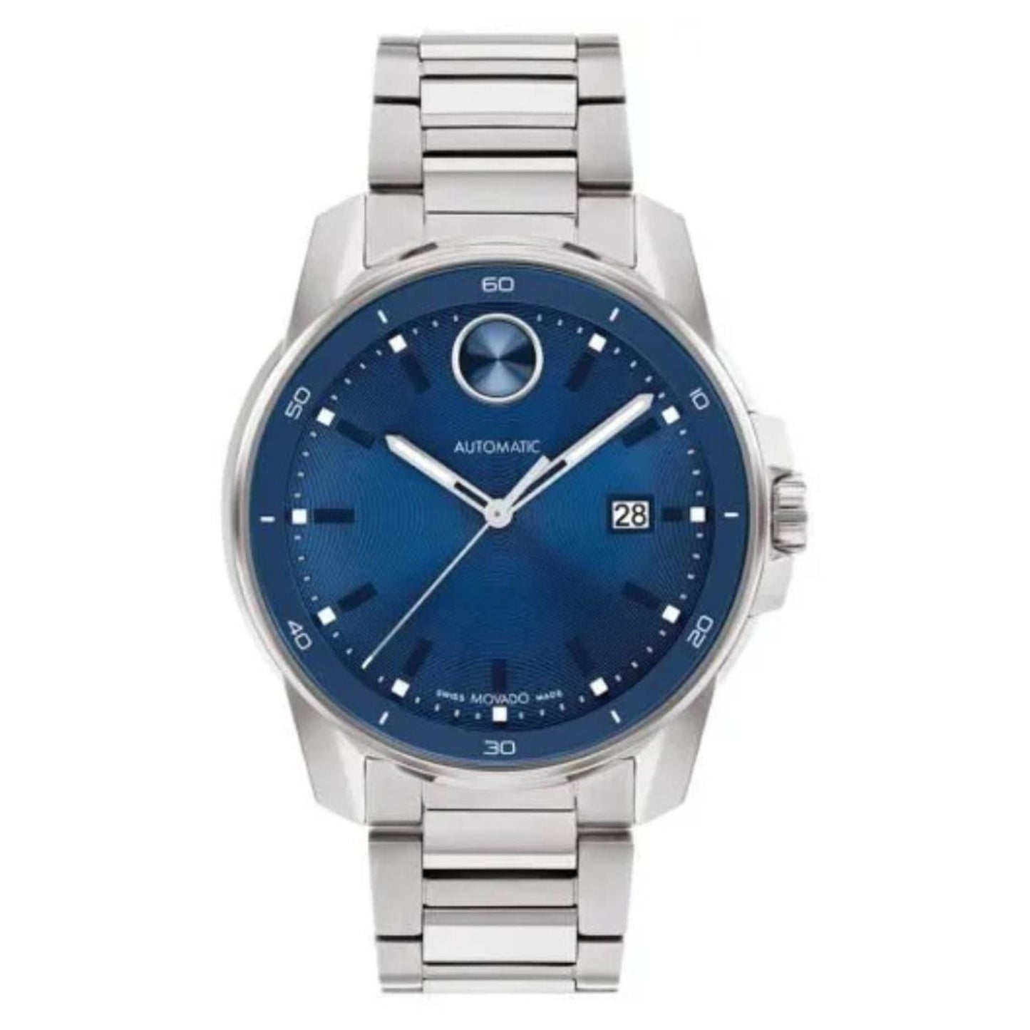 Movado Men's Bold Watch - Blue Dial, Stainless Steel