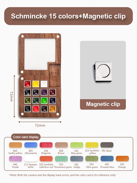 Mingke Mini Watercolor Paint Box with Notebook - 8 Colors