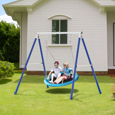 Metal Swing Stand With Saucer Outdoor Playground Metal Swing Set For Kids Outdoor Play Equipment - Korvel