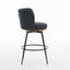 A set of 2 gray rotating bar stools - high backrest, adjustable, with elegant metal backrest decoration - Korvel